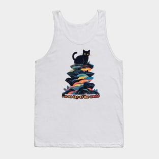 I'm on top of the world (black cat) Tank Top